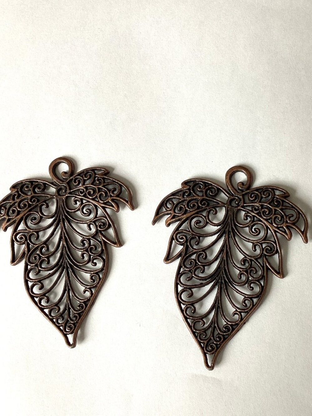 2 Brass Leaf Pendant Jewelry Making Crafts Crafting Drop Earrings Necklace